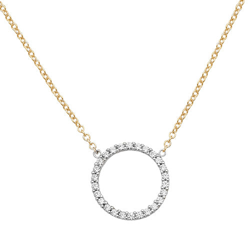 9ct Gold Cz Circle Necklet - NK349