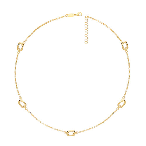 9ct Gold Hexagon Necklet - NK369