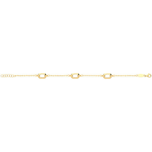 9Ct Gold Hexagon Bracelet - NK369B