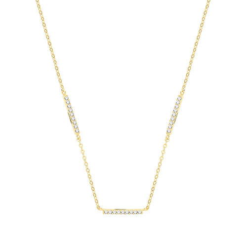 9Ct Gold Cz Triple Bar Necklet - NK394