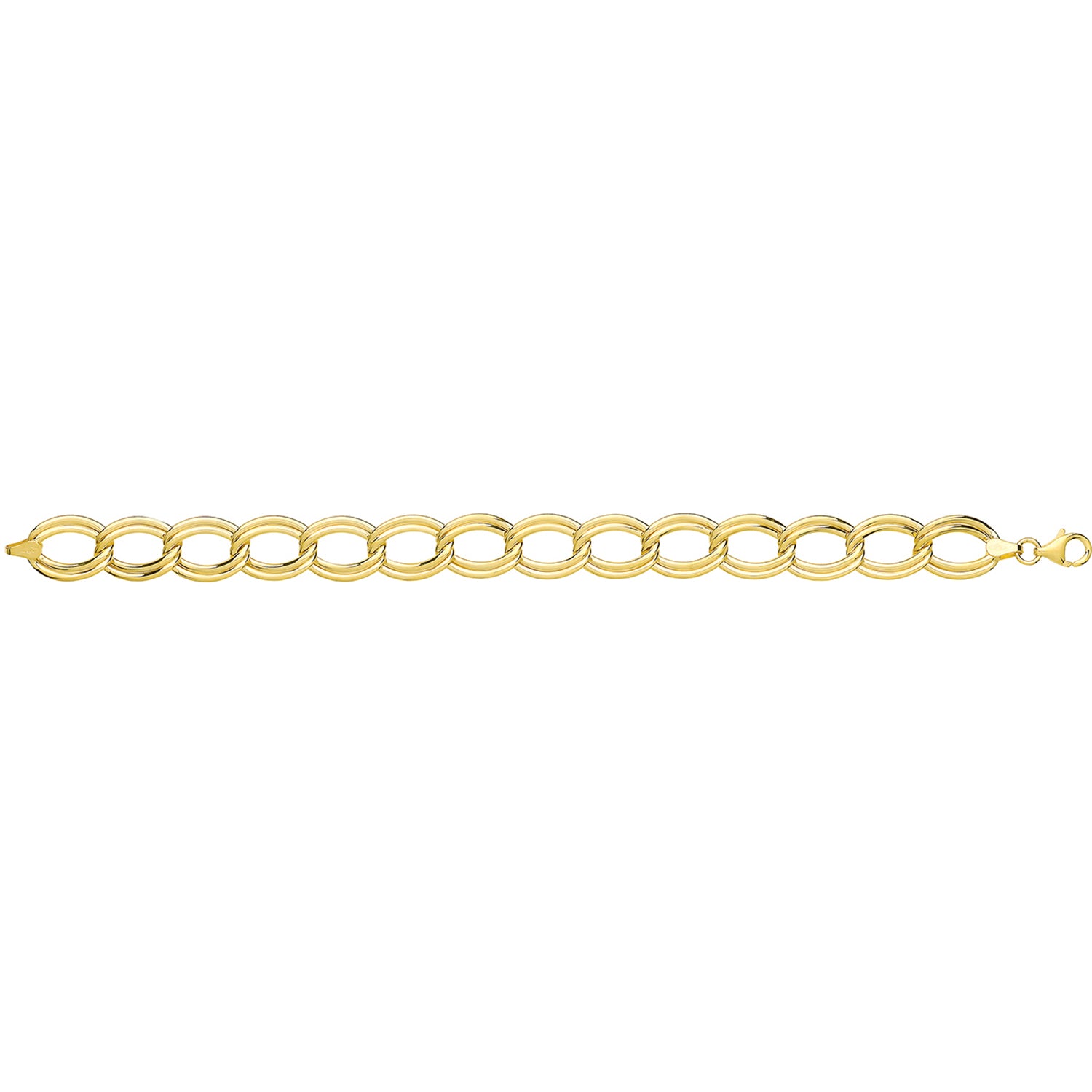 9Ct Gold Oval Open Double Link Bracelet - NK404B