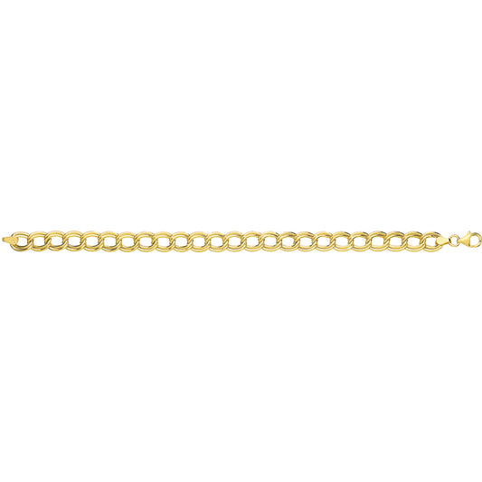 9Ct Gold Oval Open Double Link Bracelet - NK405B