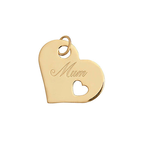 9ct Gold Mum Heart Shape Pendant PN038