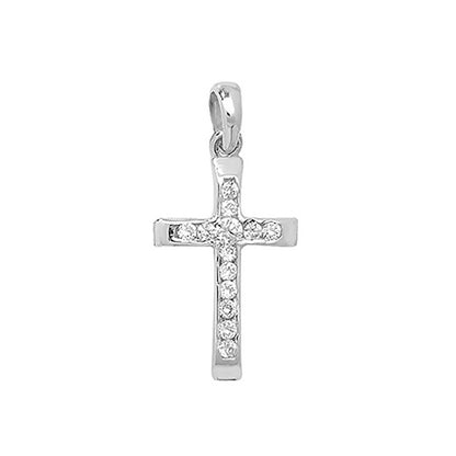 9ct Gold Cross Pendant with CZ Stones - PN090