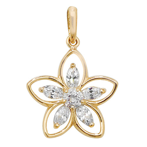 9ct Gold Cz Daisy Pendant PN1011