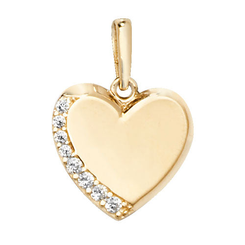 9ct Gold Cz Heart Pendant PN1047