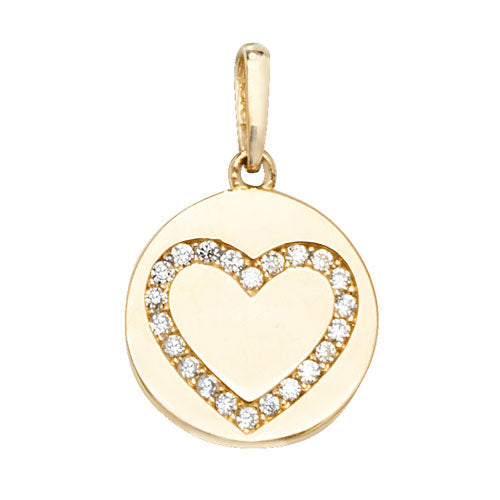 9ct Gold Cz Heart Pendant PN1048