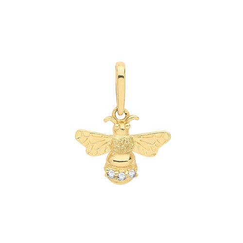 9ct Gold Cz Bee Charm PN1127