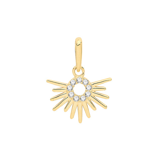 9ct Gold Cz Sun Rise Charm PN1131