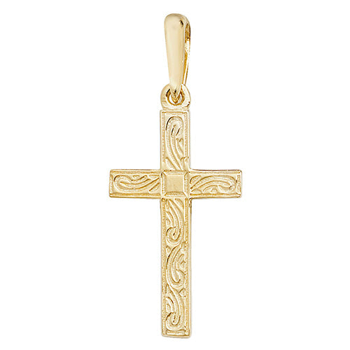 9ct Gold Engraved Cross Pendant - PN120E