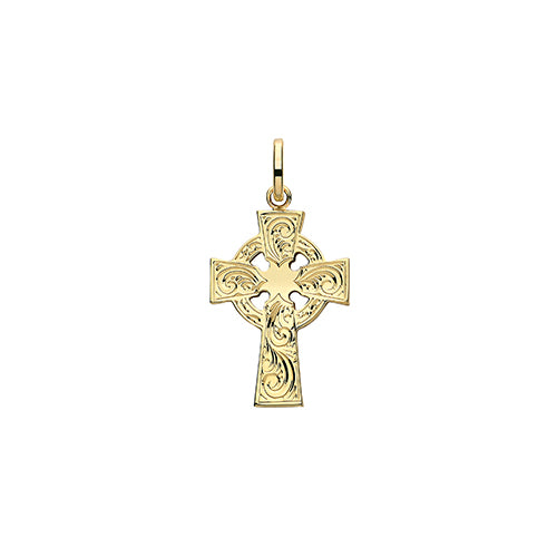 9ct Gold Engraved Cross Pendant PN1217E