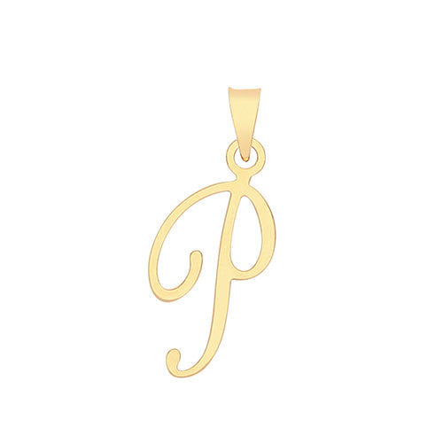 9ct Gold Script Initial Pendant - PN1220