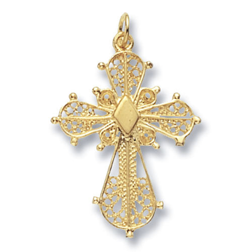 9ct Gold Filigree Cross Pendant PN431