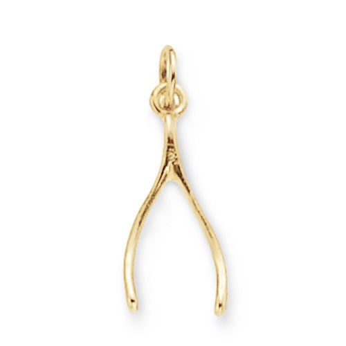 9CT GOLD WISHBONE PENDANT - PN484