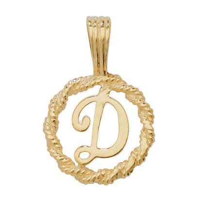 9ct Gold Initial Round Pendant - PN525