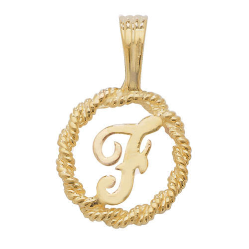 9ct Gold Initial Round Pendant - PN525