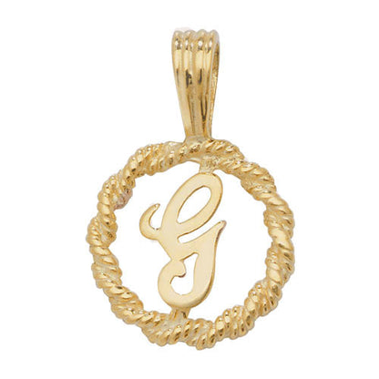 9ct Gold Initial Round Pendant - PN525