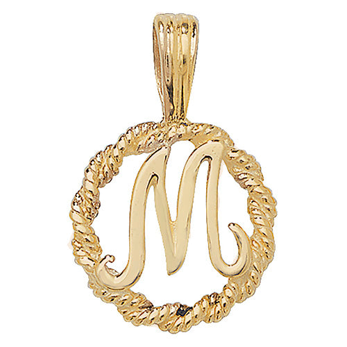 9ct Gold Initial Round Pendant - PN525