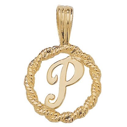 9ct Gold Initial Round Pendant - PN525