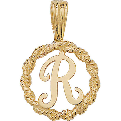 9ct Gold Initial Round Pendant - PN525