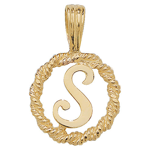 9ct Gold Initial Round Pendant - PN525