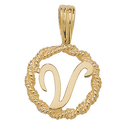 9ct Gold Initial Round Pendant - PN525