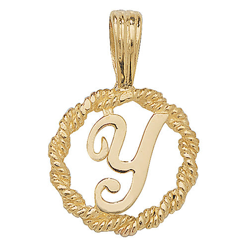 9ct Gold Initial Round Pendant - PN525