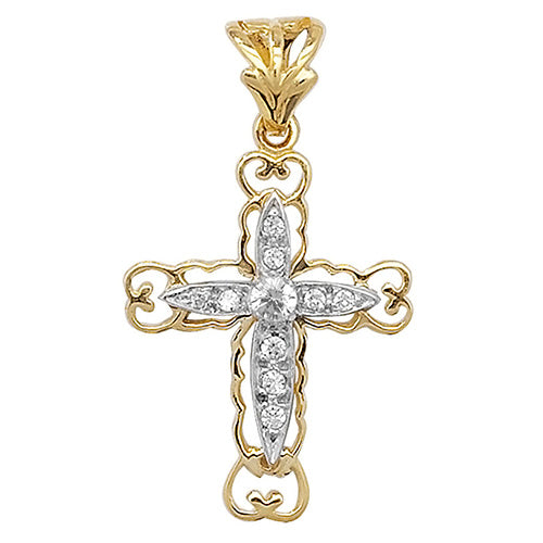 9ct Gold Cz Cross Pendant PN840N