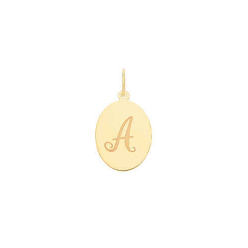 9ct Gold Initial Oval Pendant - PN922