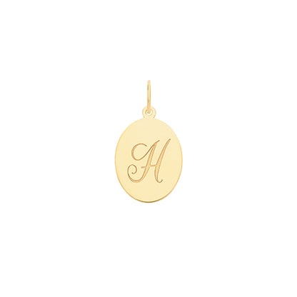 9ct Gold Initial Oval Pendant - PN922