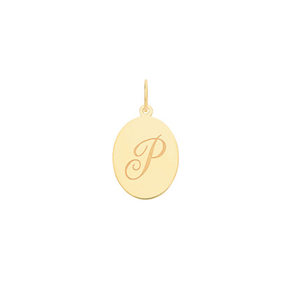 9ct Gold Initial Oval Pendant - PN922