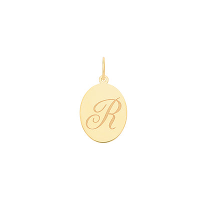 9ct Gold Initial Oval Pendant - PN922