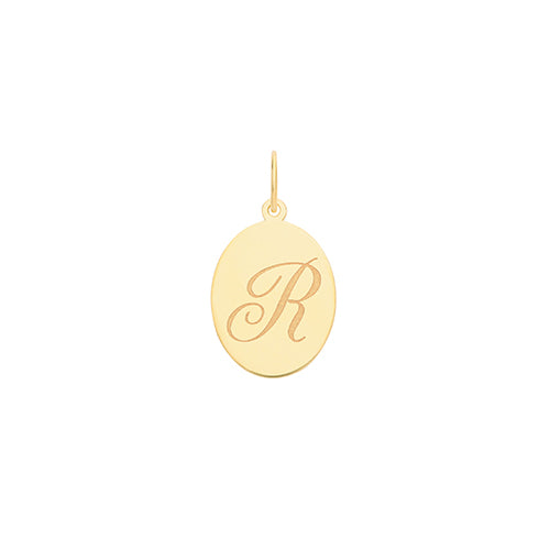 9ct Gold Initial Oval Pendant - PN922