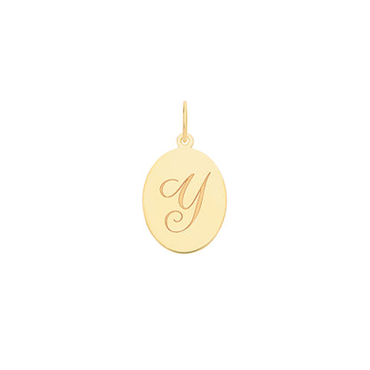 9ct Gold Initial Oval Pendant - PN922