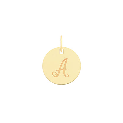 9ct Gold Initial Round Pendant - PN923