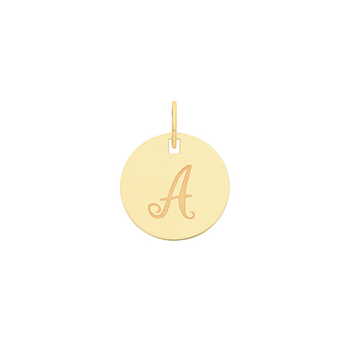 9ct Gold Initial Round Pendant - PN923