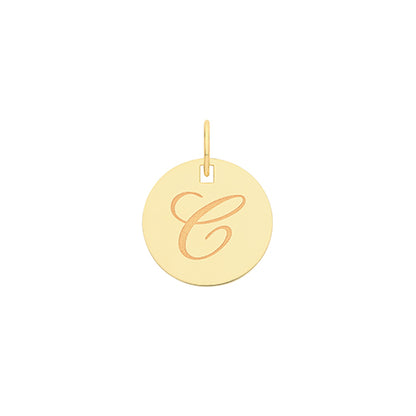 9ct Gold Initial Round Pendant - PN923