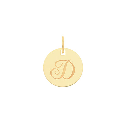 9ct Gold Initial Round Pendant - PN923