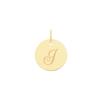 9ct Gold Initial Round Pendant - PN923