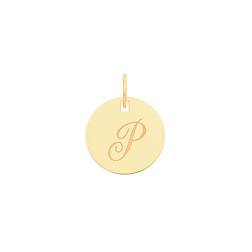 9ct Gold Initial Round Pendant - PN923