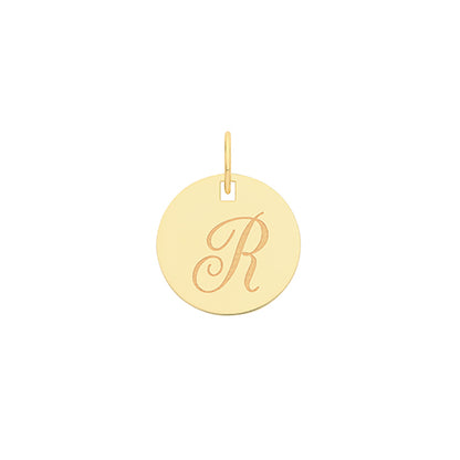 9ct Gold Initial Round Pendant - PN923