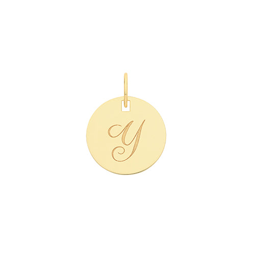 9ct Gold Initial Round Pendant - PN923