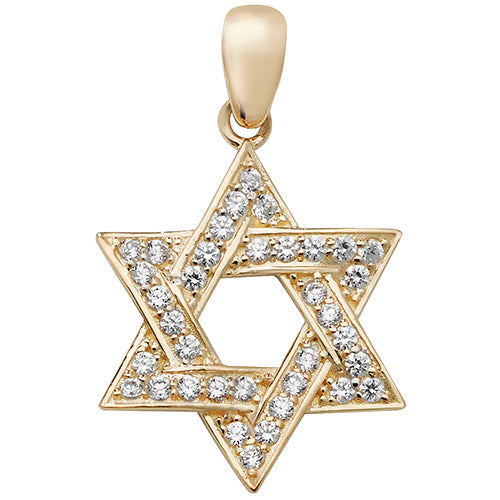 9ct Gold Cz Star of David Pendant - PN999