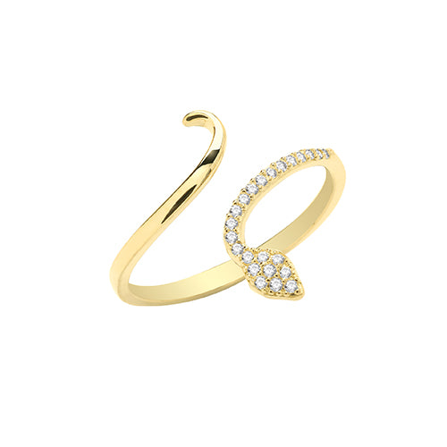 9ct Gold Cz Snake Wrap Ring - RN1603