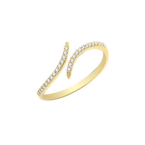 9ct Gold Cz Wrap Ring - RN1604