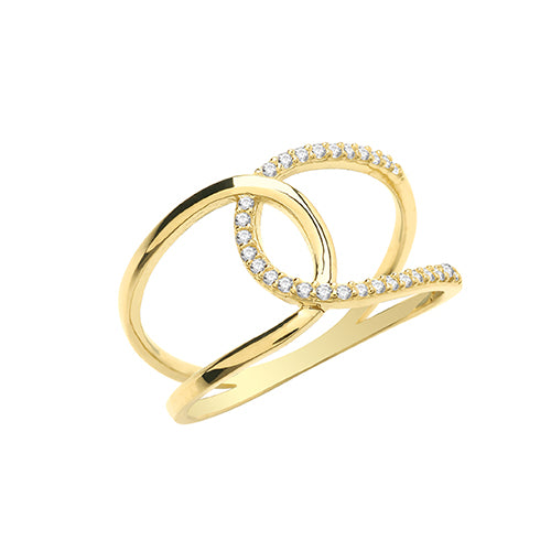 9ct Gold Cz Interlocking Ring -  RN1615