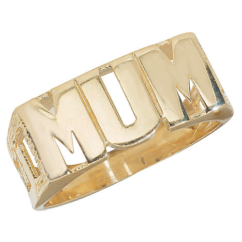 9ct Gold Curb MUM Ring - RN192