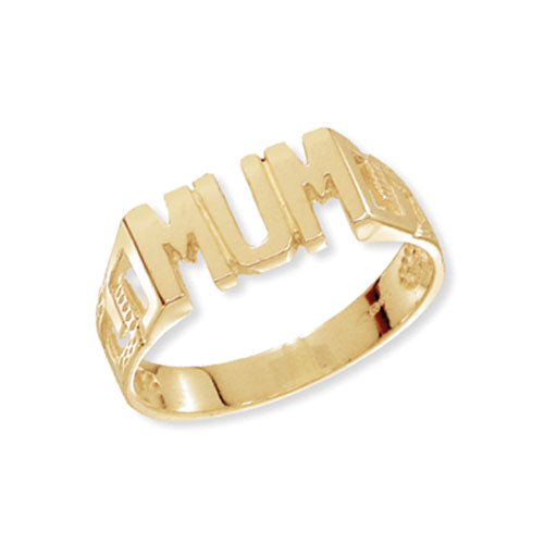 9ct Gold Curb MUM Ring - RN200