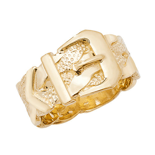 9Ct Gold Mens' Buckle Ring - RN240