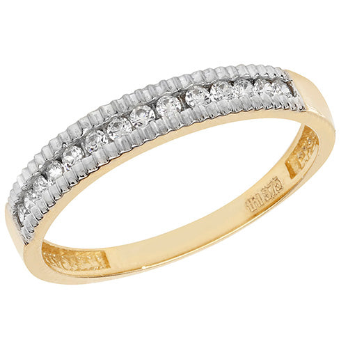 9ct Gold 2 Tone Eternity Cz Ring - RN867